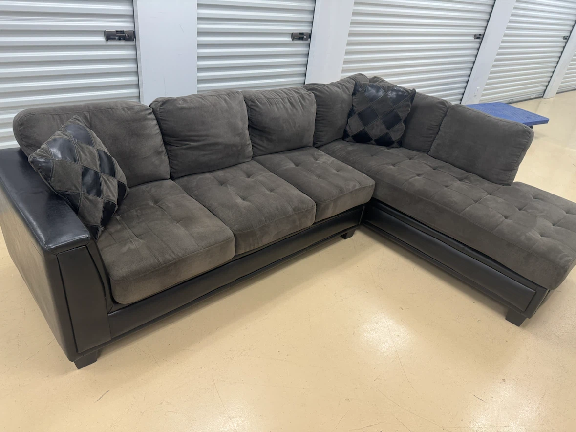 Grey Sectional Sofa with Chaise - photo 2