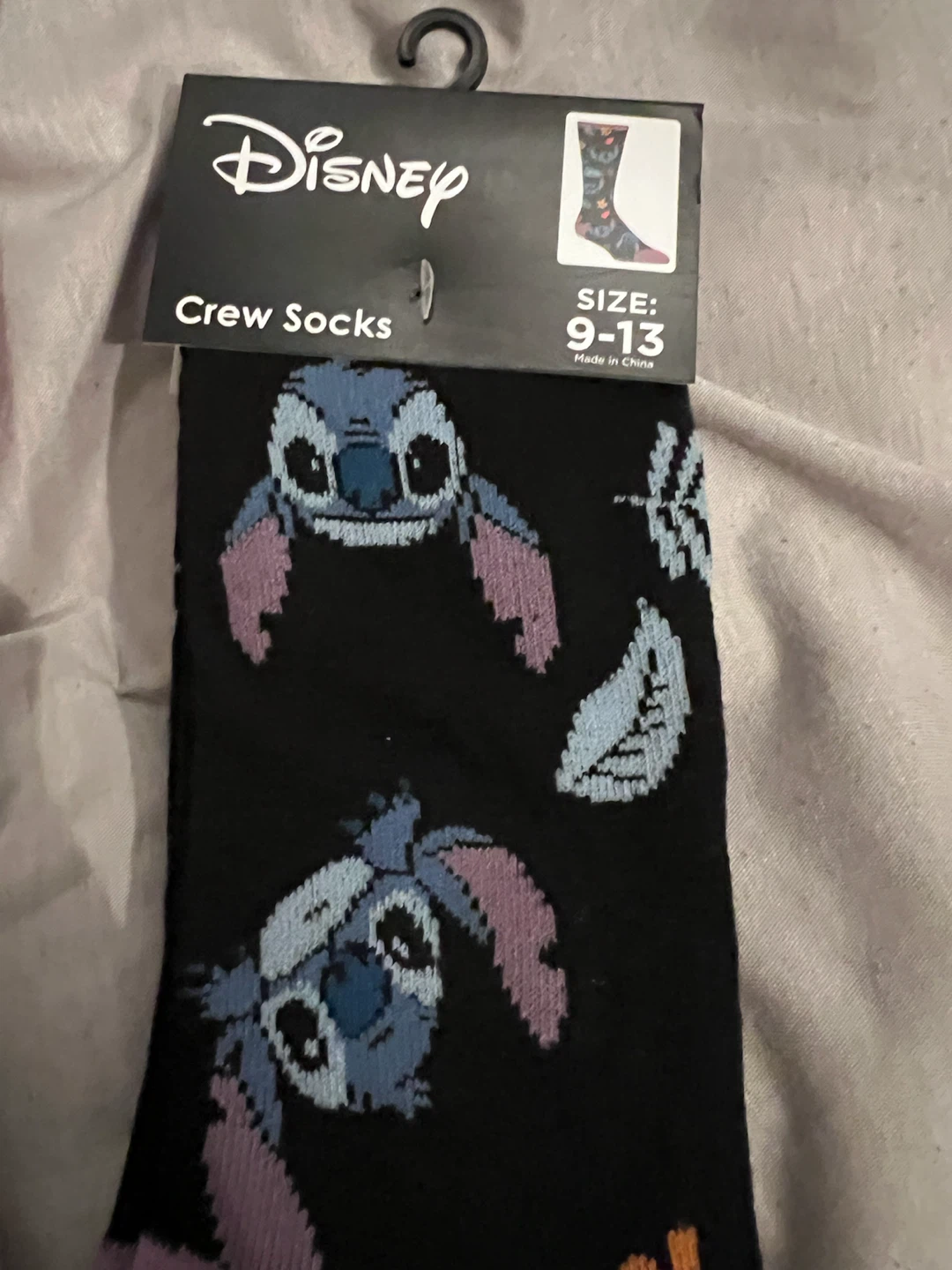 Disney Stitch Crew Socks Size 9-13