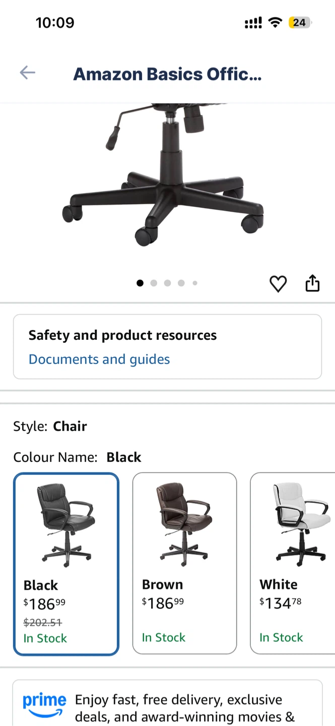 Amazon Basics Mid-Back Office Chair - Black - photo 4