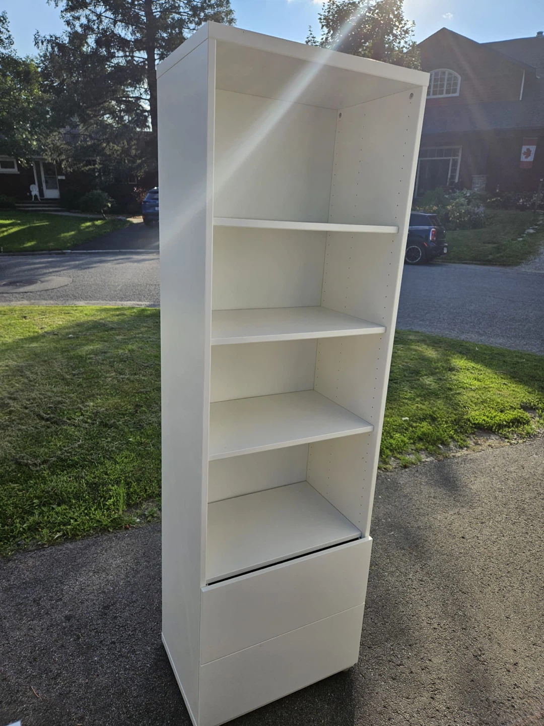 Ikea White Bookshelf with Drawers