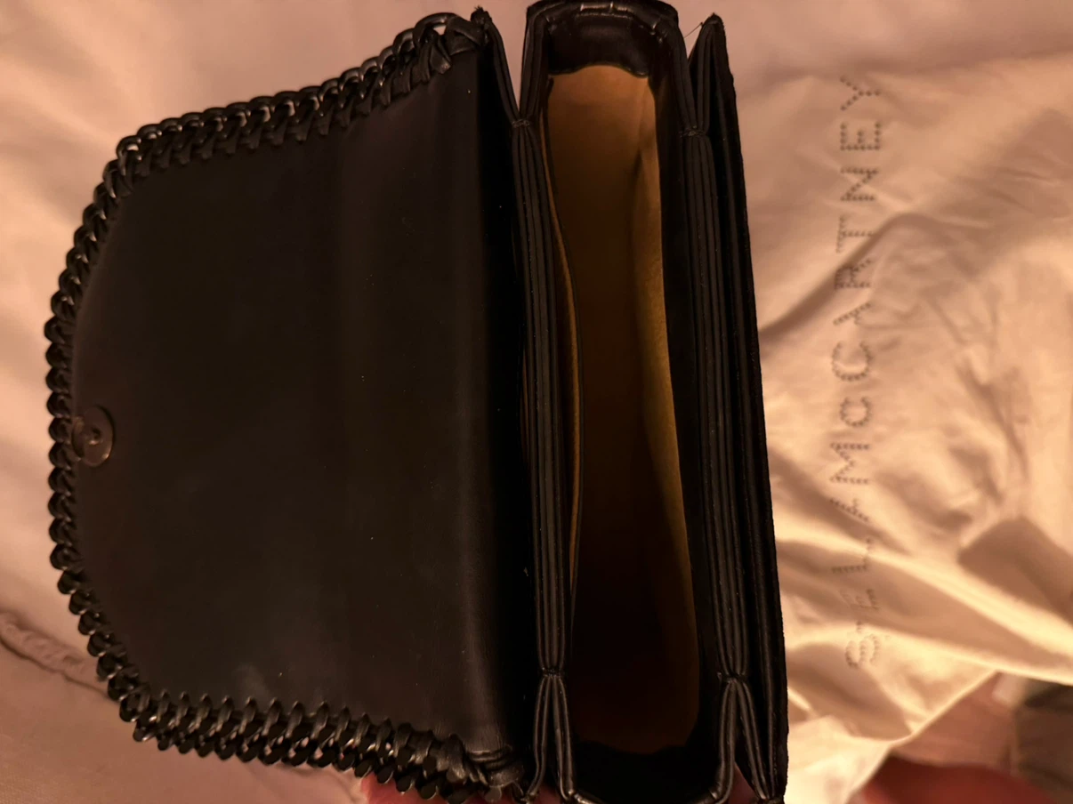 Stella McCartney Black Velvet Chain Shoulder Bag