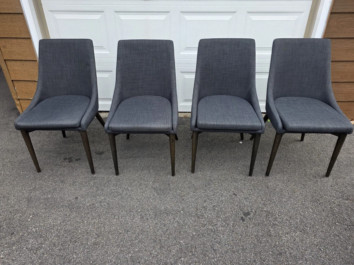 Stractube Set of 4 Dark Grey Dining Chairs