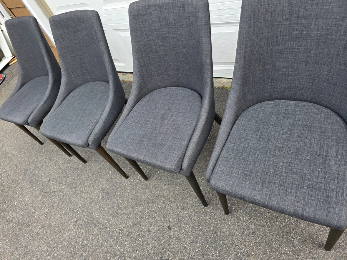 Stractube Set of 4 Dark Grey Dining Chairs - photo 3