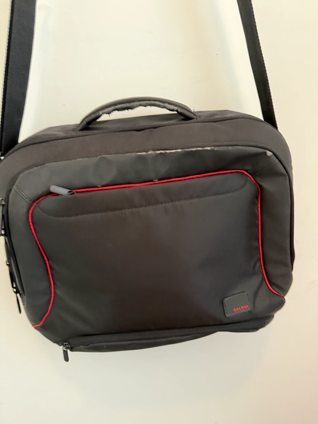 Black Belkin Laptop Bag with Red Trim