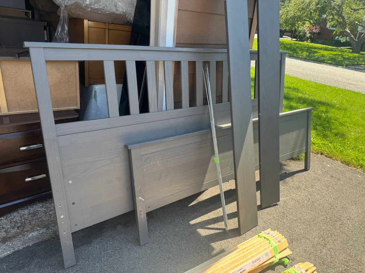 Ikea hemnes king  Grey Wooden Bed Frame - photo 3