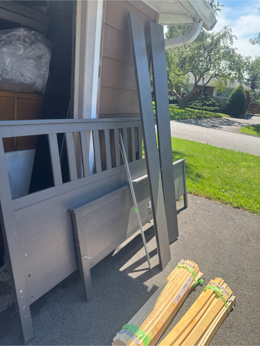 Ikea hemnes king  Grey Wooden Bed Frame - photo 4