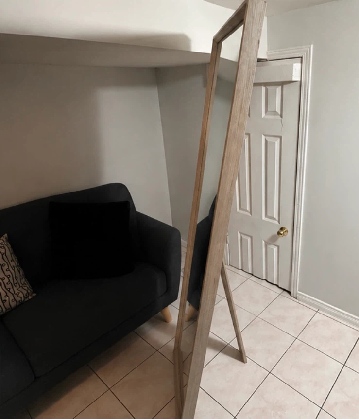Full Length Standing Mirror with Wooden Frame - photo 2