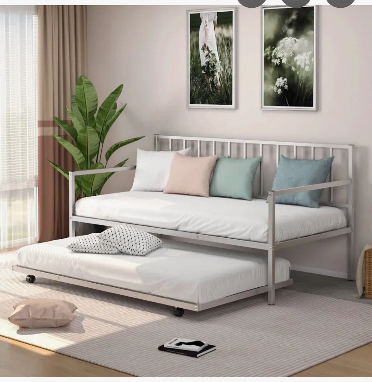 Costway Twin Daybed and Trundle Frame Set