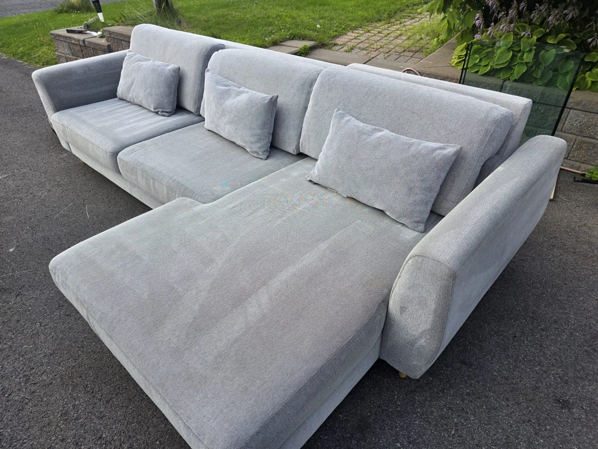 Ikea Light Grey Sectional Sofa with Chaise - photo 2