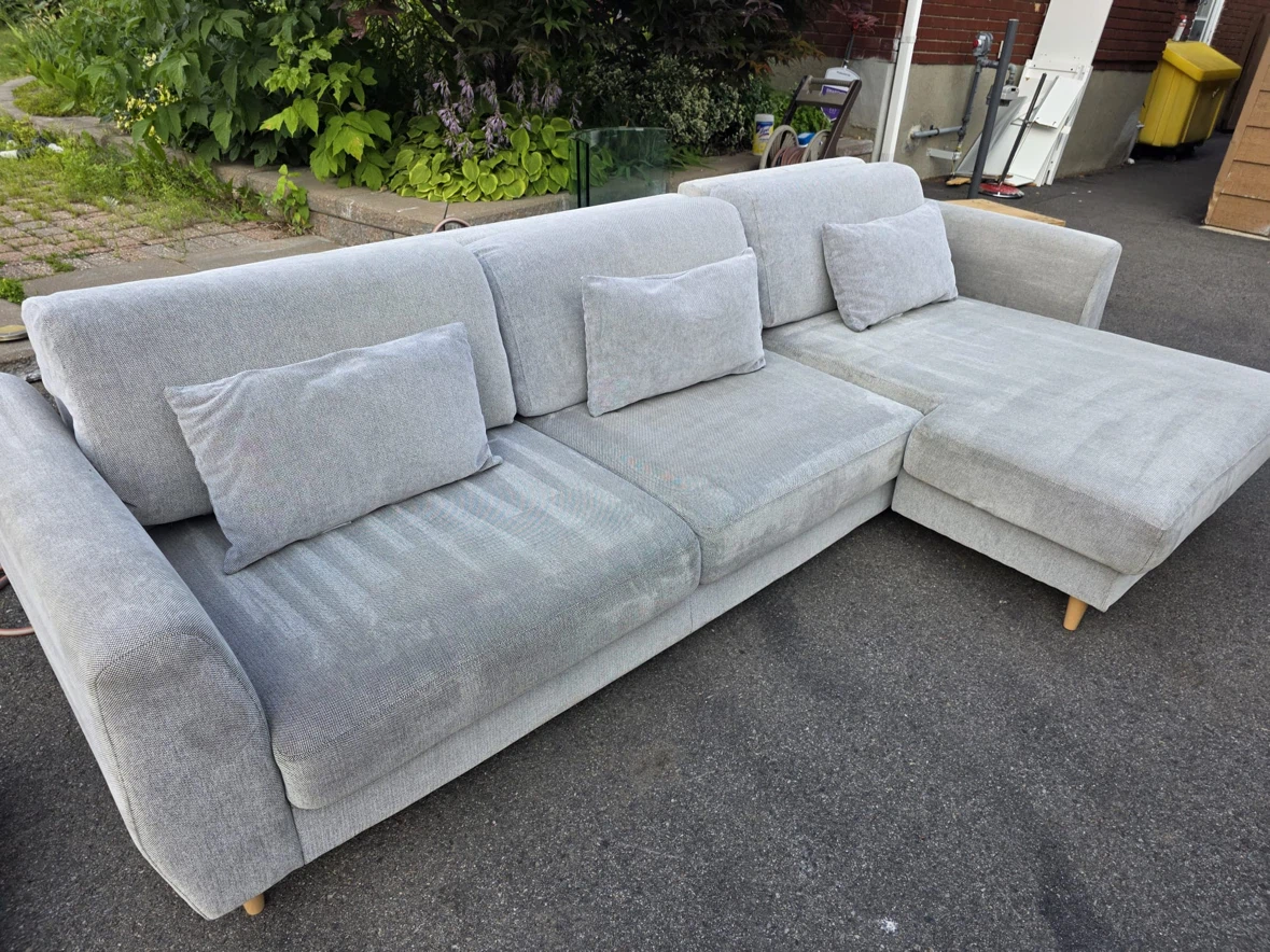 Ikea Light Grey Sectional Sofa with Chaise - photo 3