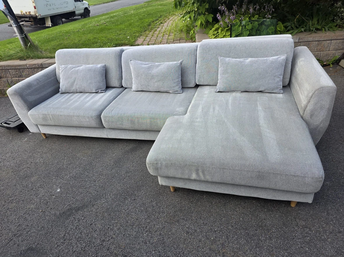 Ikea Light Grey Sectional Sofa with Chaise - photo 4