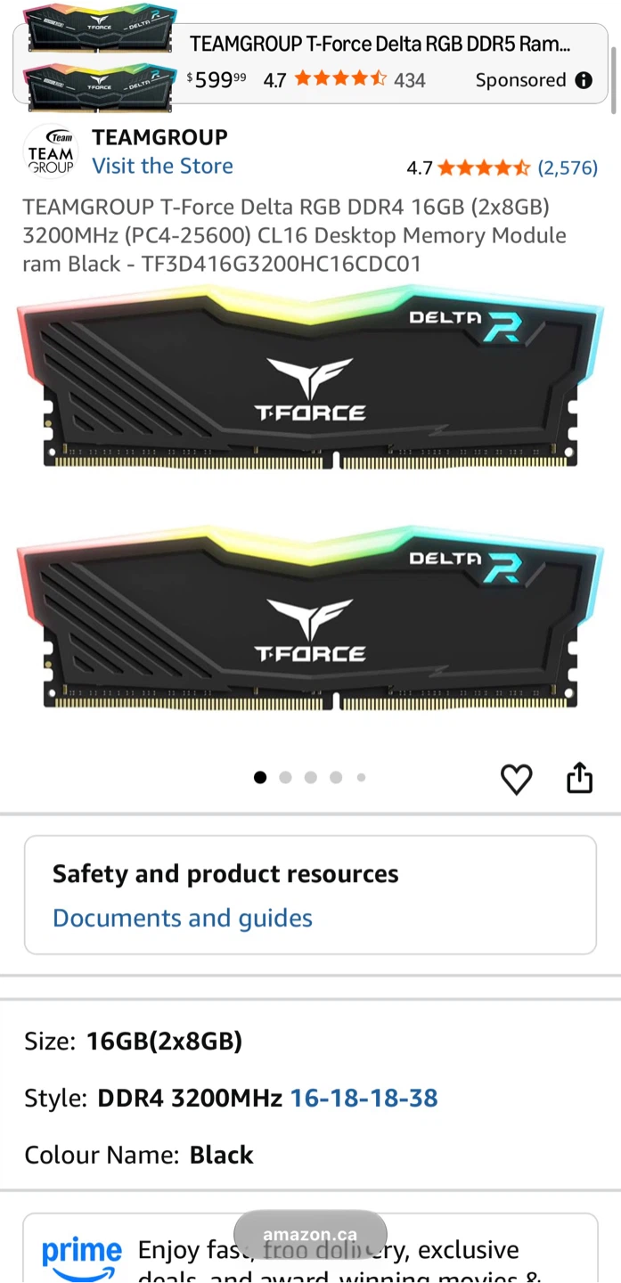 TEAMGROUP T-Force Delta RGB DDR4 RAM (2x8GB) - photo 4