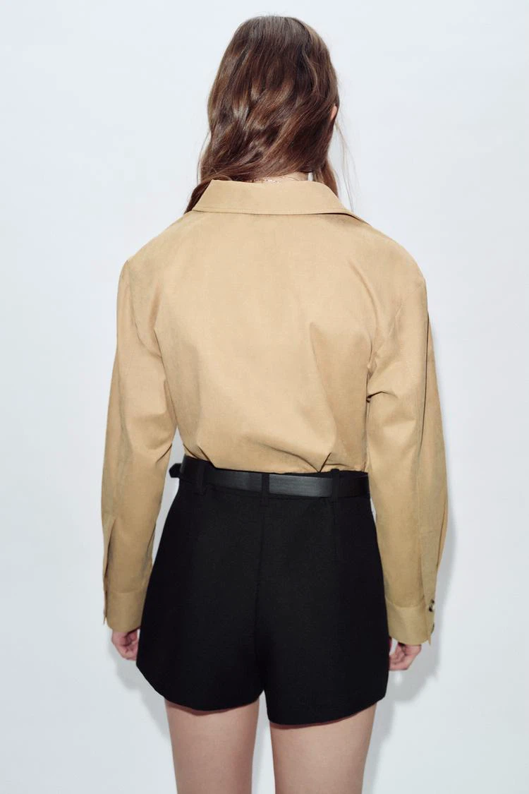 Black Belted Shorts Zara NWT size S - photo 2