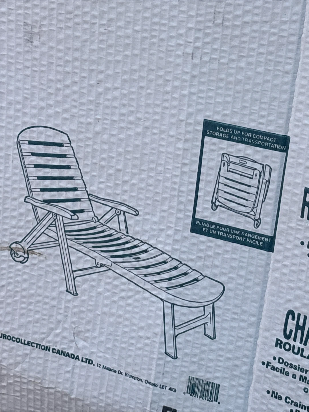 Plastic Chaise Lounge Chair with Wheels