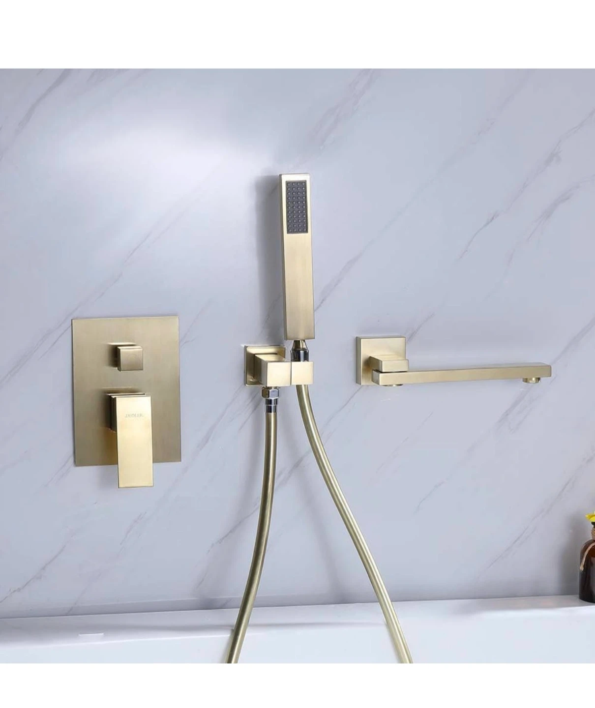 Wall Mount Bathtub Faucet Set with Handheld Shower - photo 4