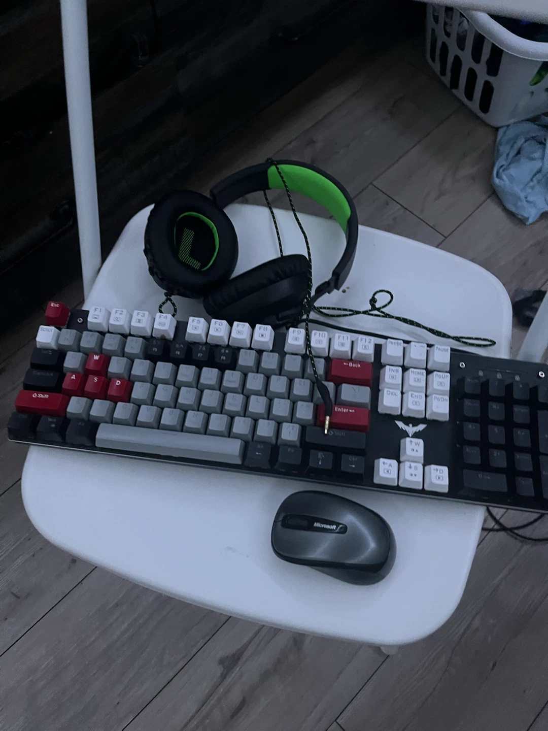 Gaming Keyboard, Headphones, and Microsoft Mouse Bundle