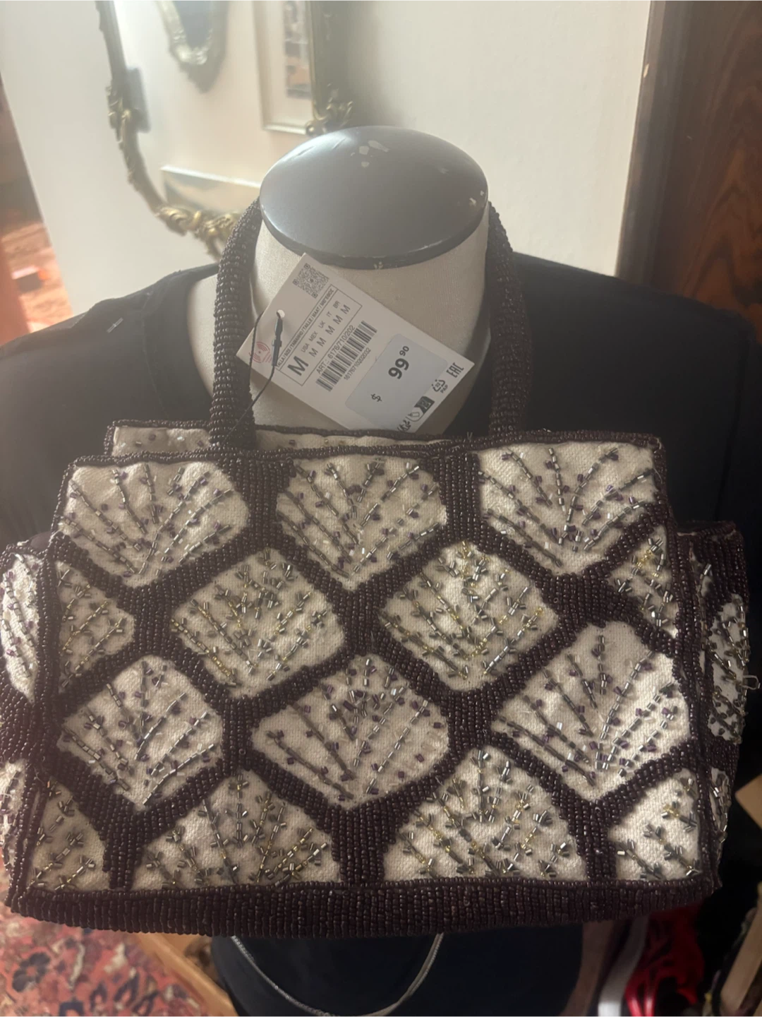 Beaded Handbag with Fan Pattern - photo 2