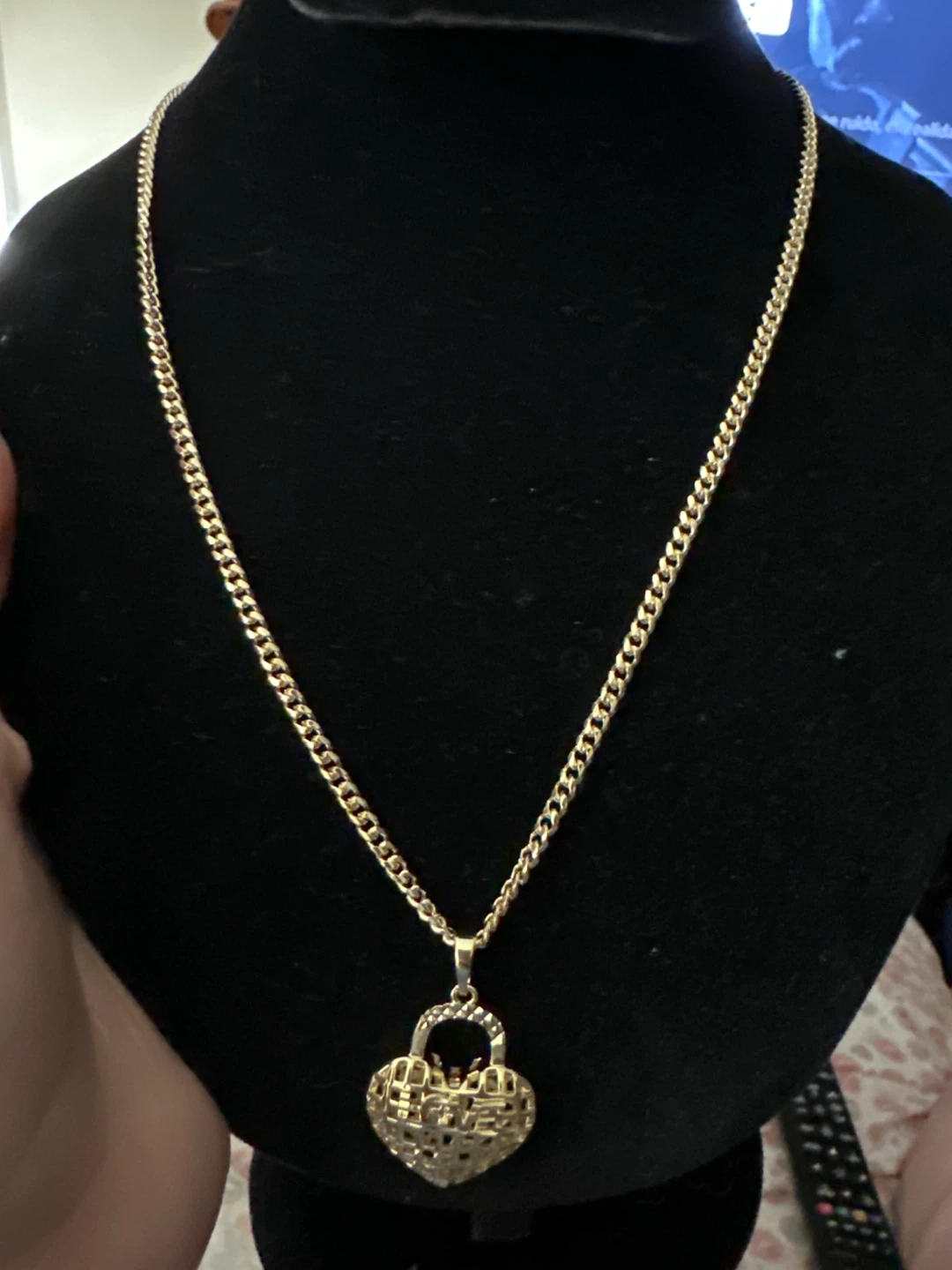 14k Gold laminated Heart Lock Pendant Necklace