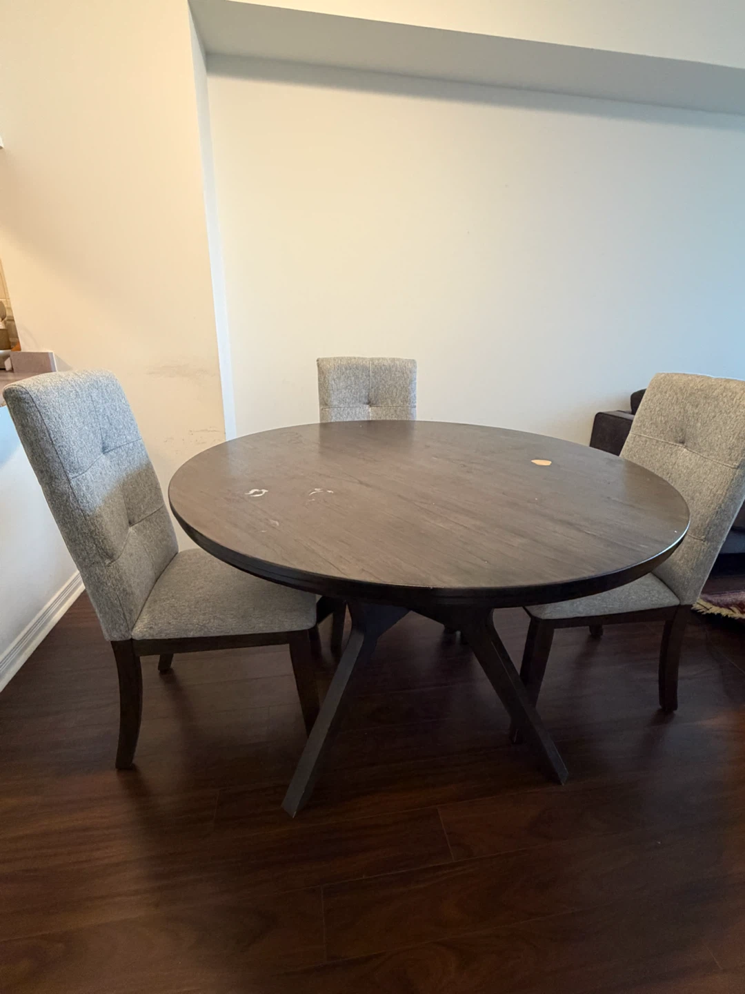 The Brick Round Dining Table with 4 Chairs
