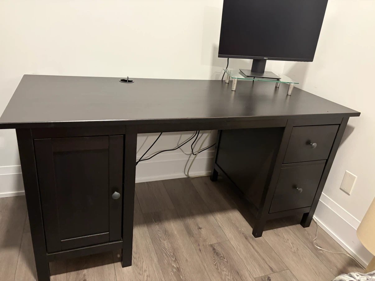Dark Brown Desk with Storage IKEA