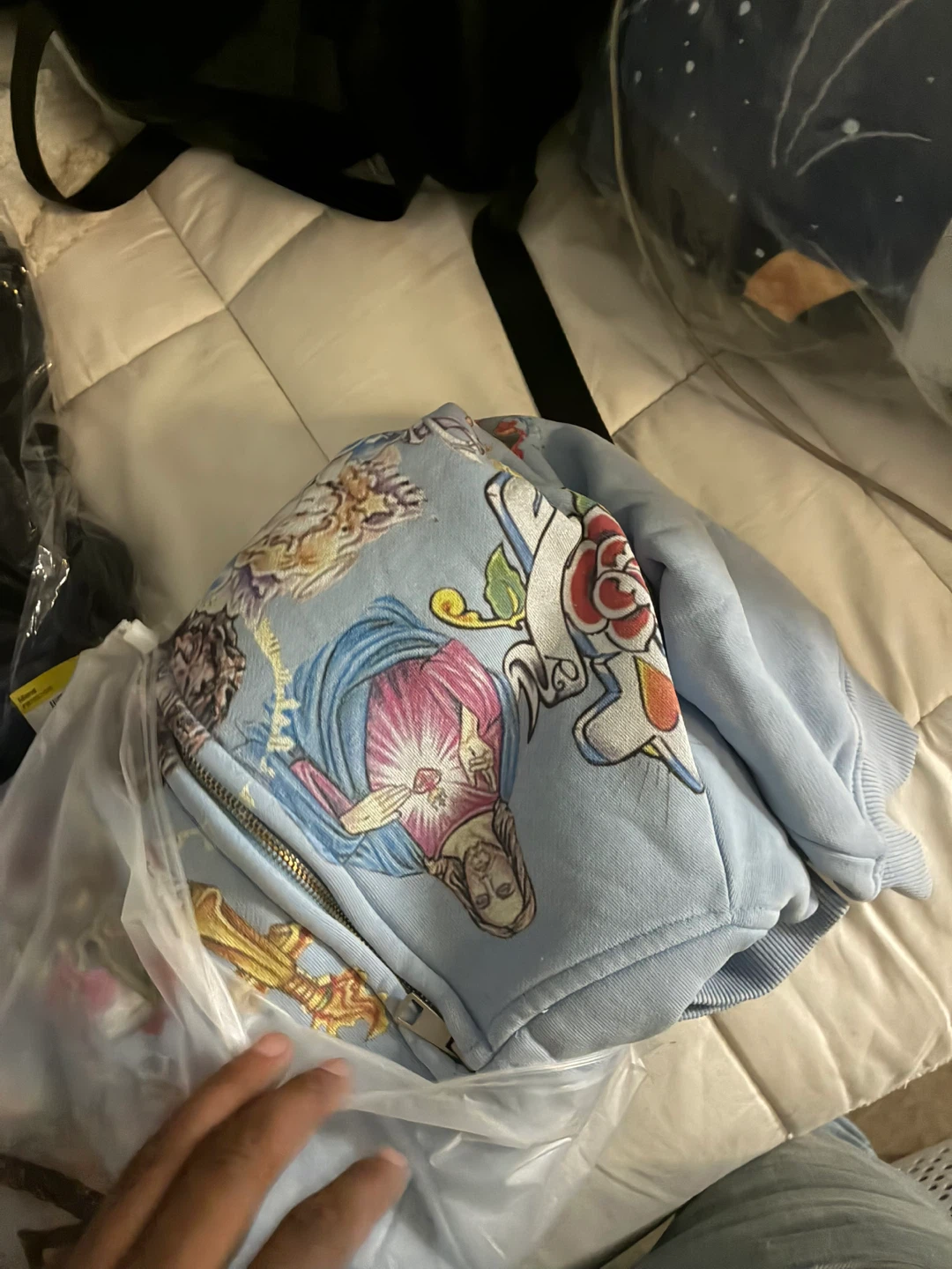 Light Blue Graphic Hoodie - photo 2