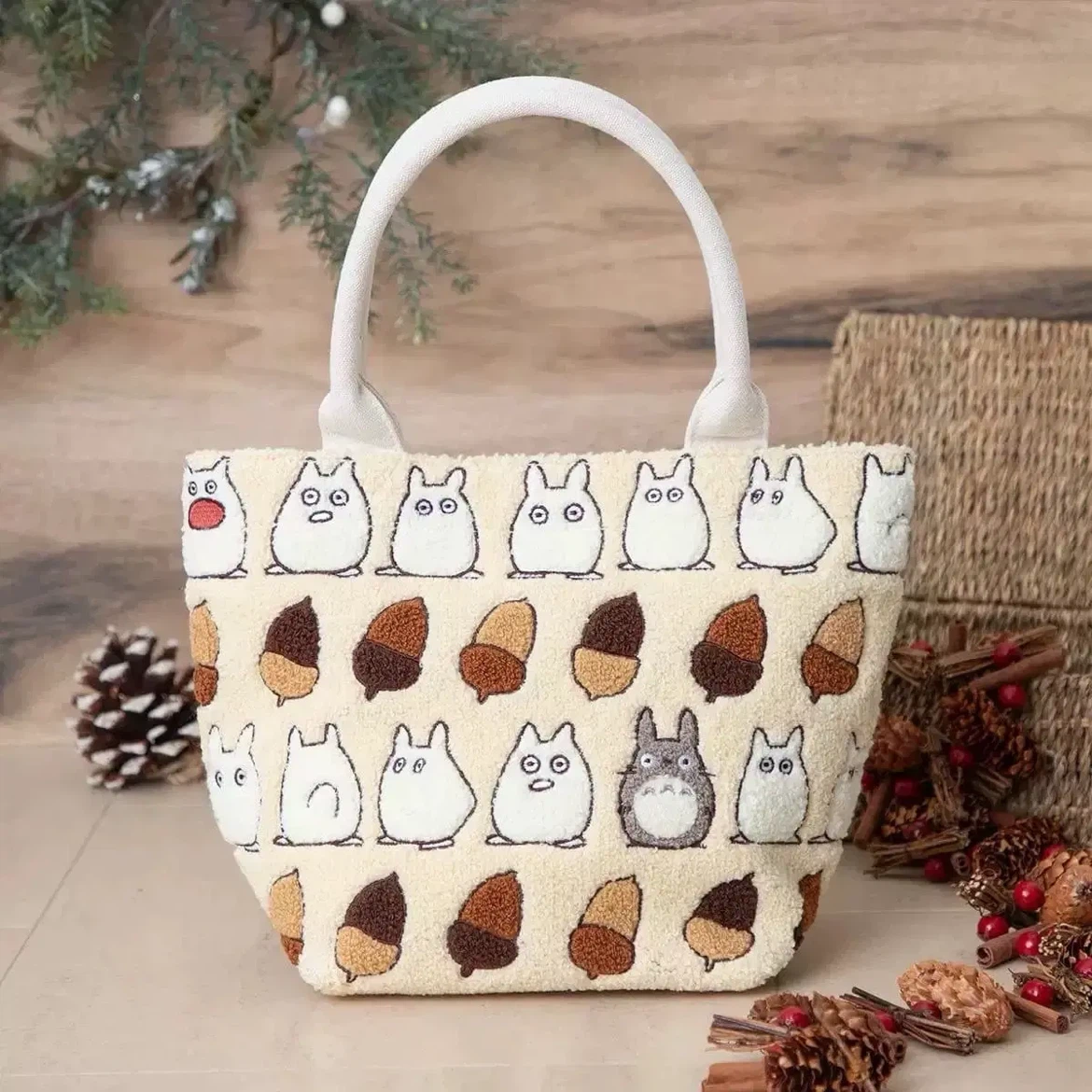Totoro and Acorn Mini Tote Bag