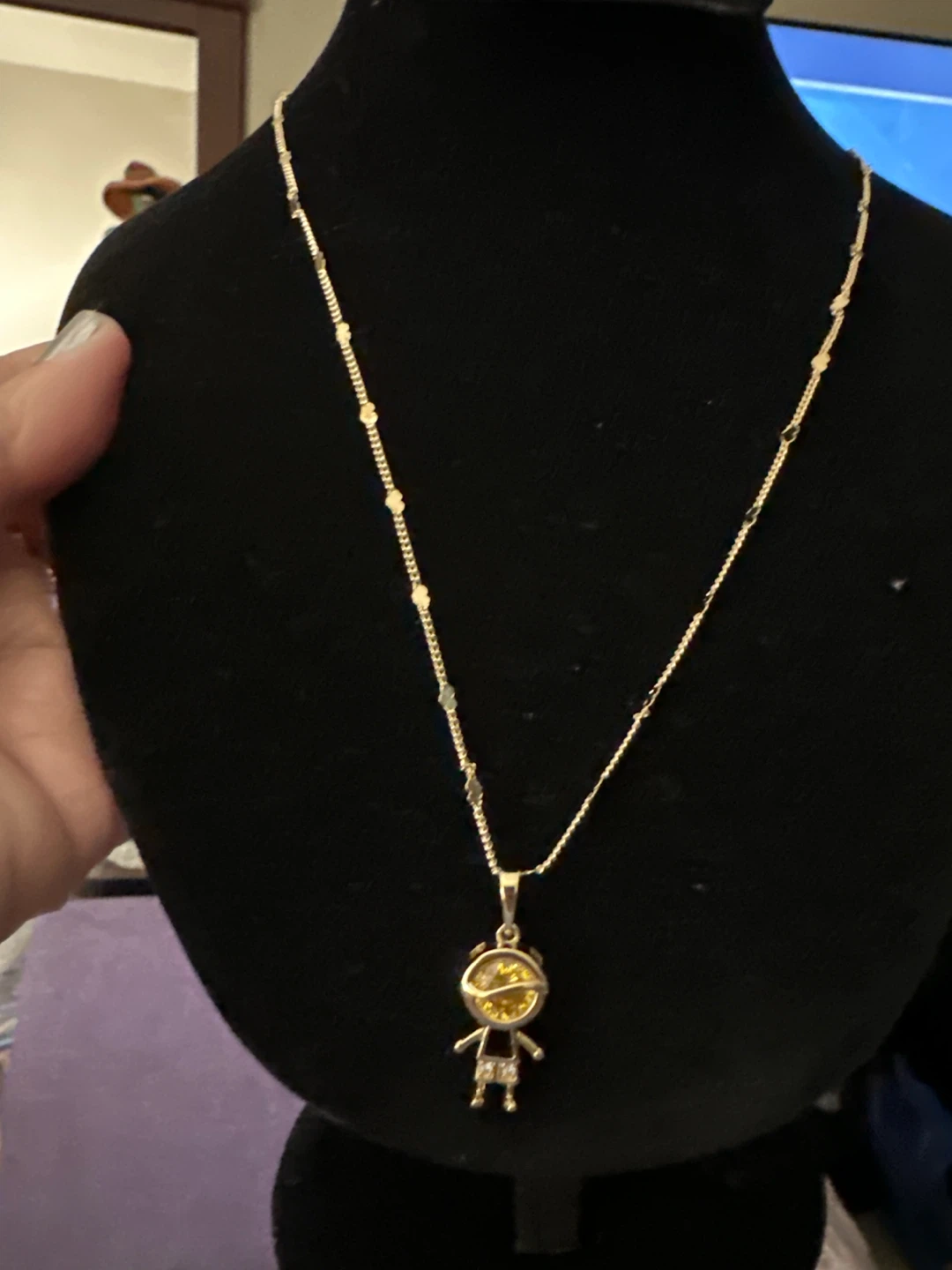 14k Yellow Gold laminated Boy Pendant Necklace