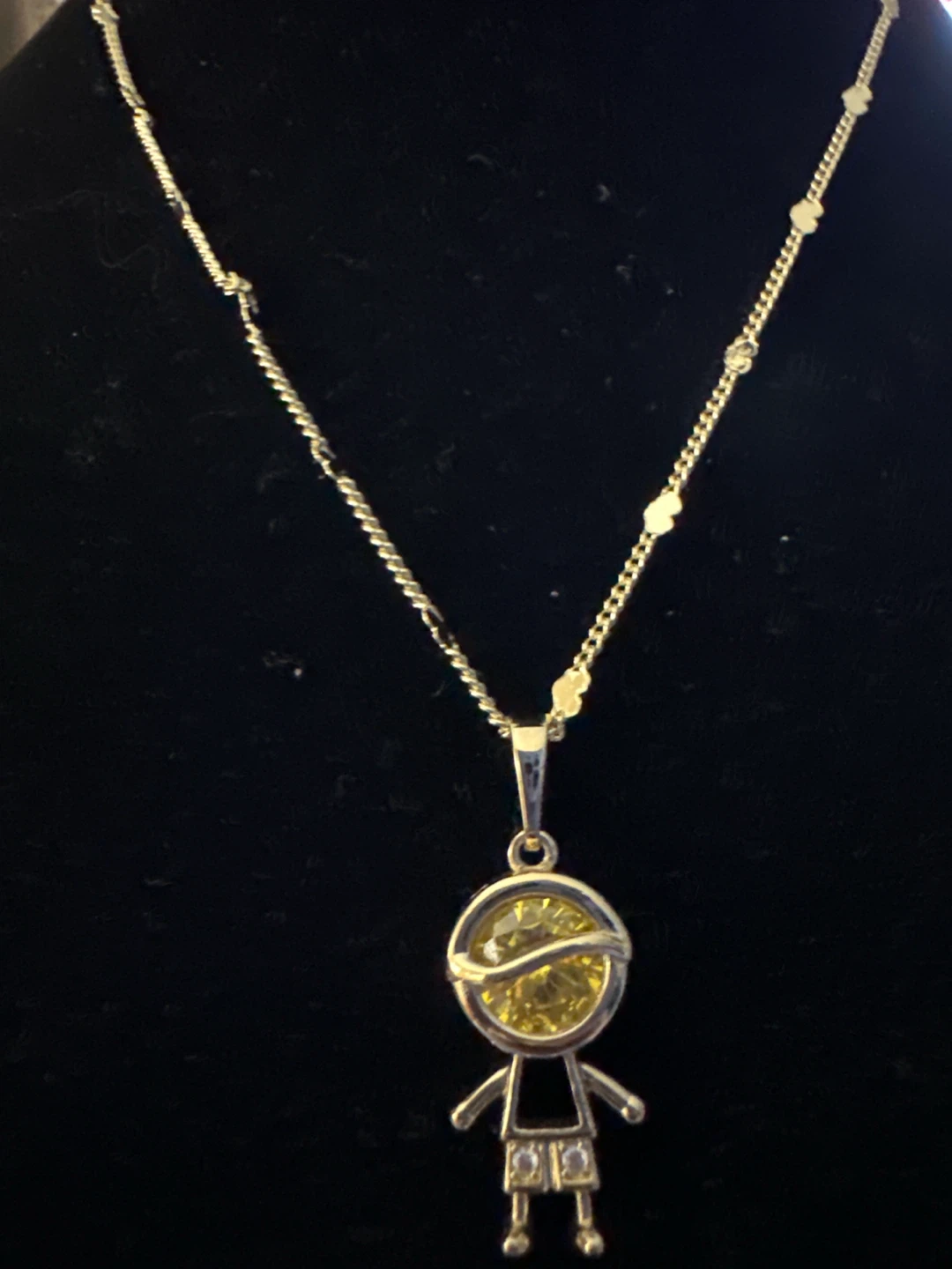 14k Yellow Gold laminated Boy Pendant Necklace - photo 4