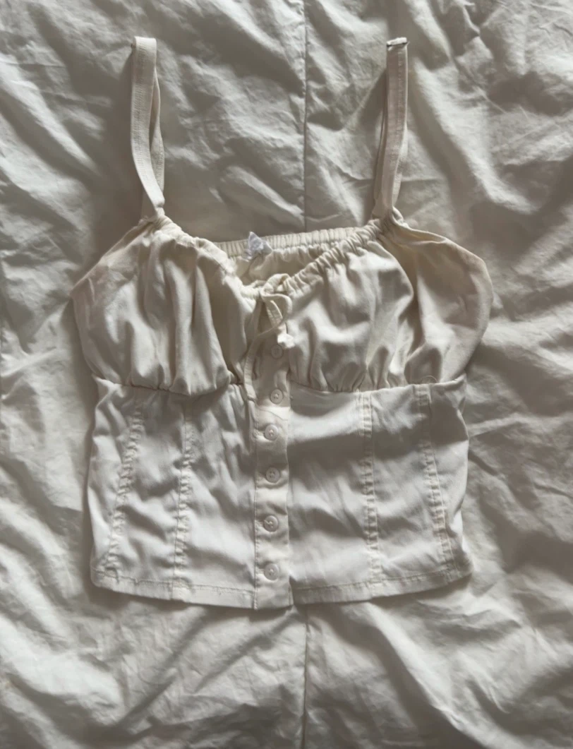 Garage Cream Button-Up Cami Top
