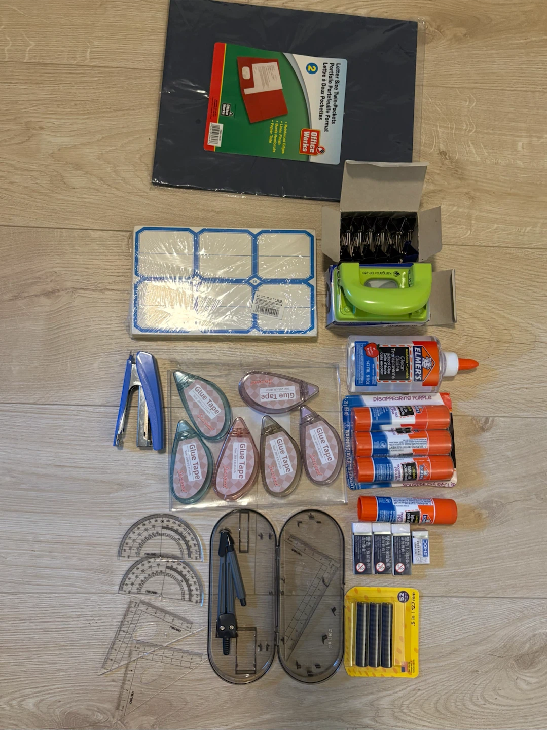 Huge Office & School Supplies Bundle with Storage Basket