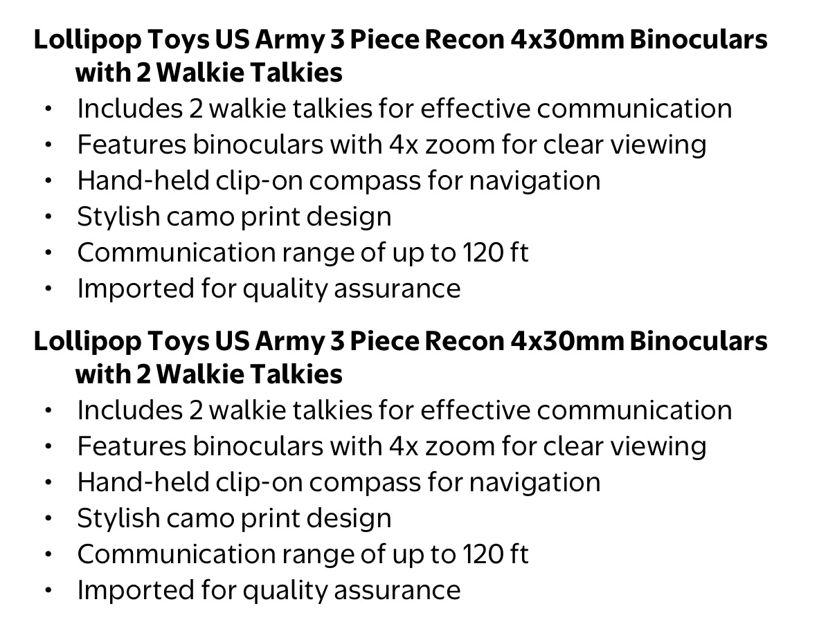 Kids Toys US Army 3 Piece Recon Kit - photo 4