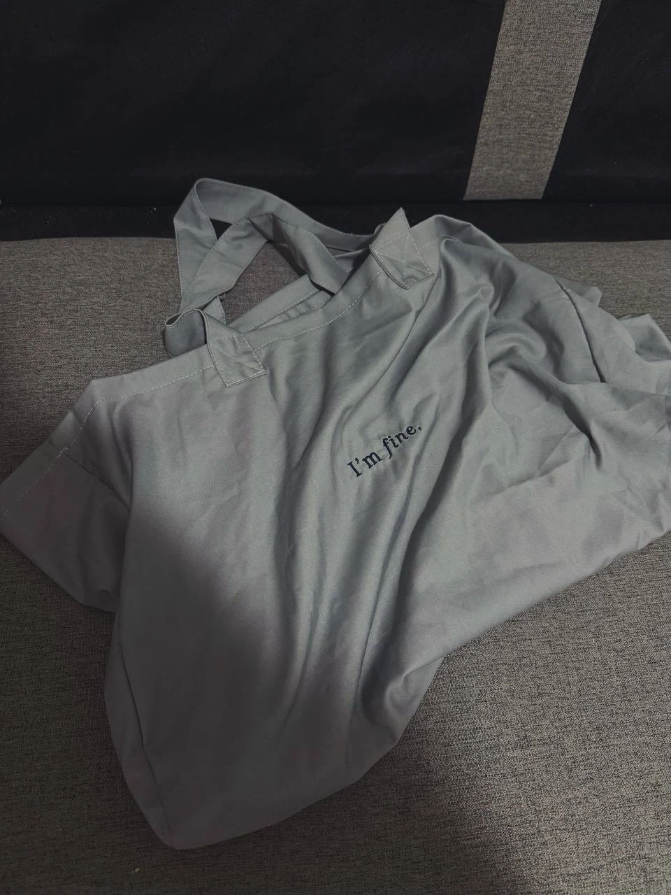 Grey Tote Bag – “I’m fine”