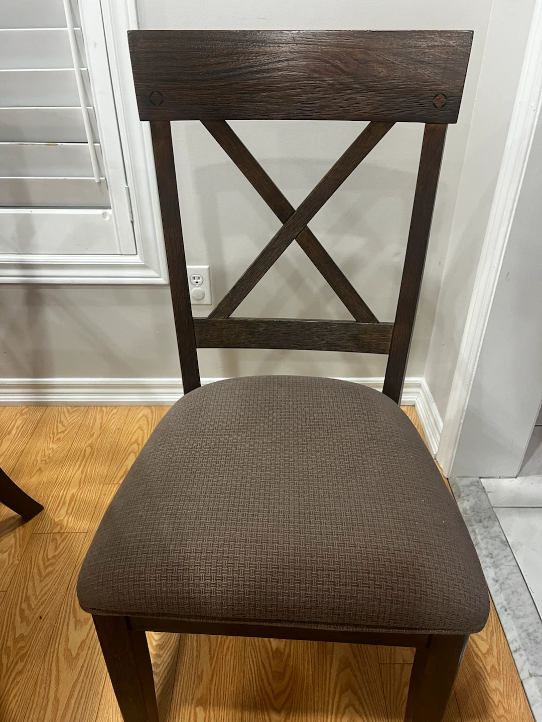 Dark Wood Round Dining Table Set with 4 Chairs - photo 5