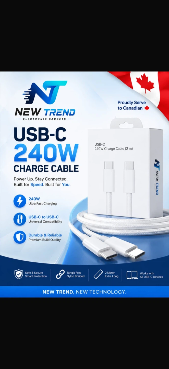 USB-C 240W Charge Cable 2m