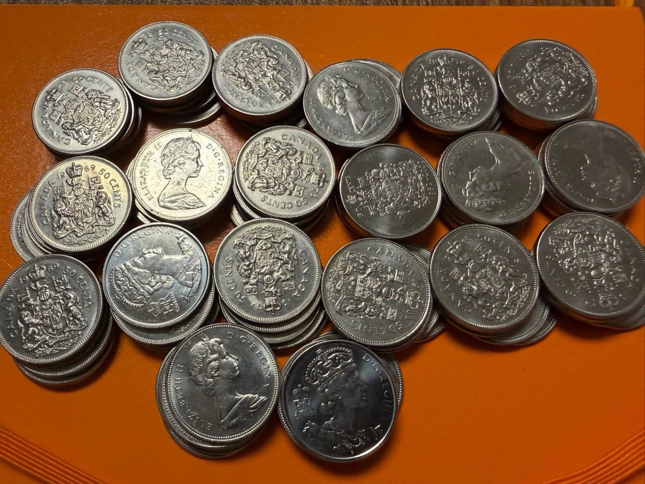 100 Assorted Canada 50 Cent Coins Collection