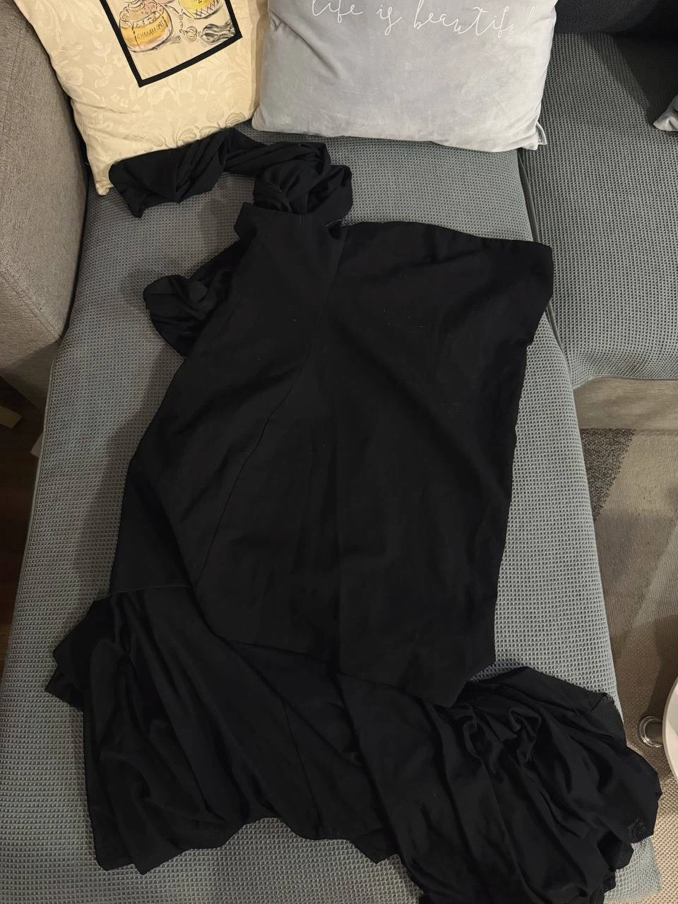 ZARA Black Evening Dress with Sheer Mesh Skirt – Size XXL - photo 4