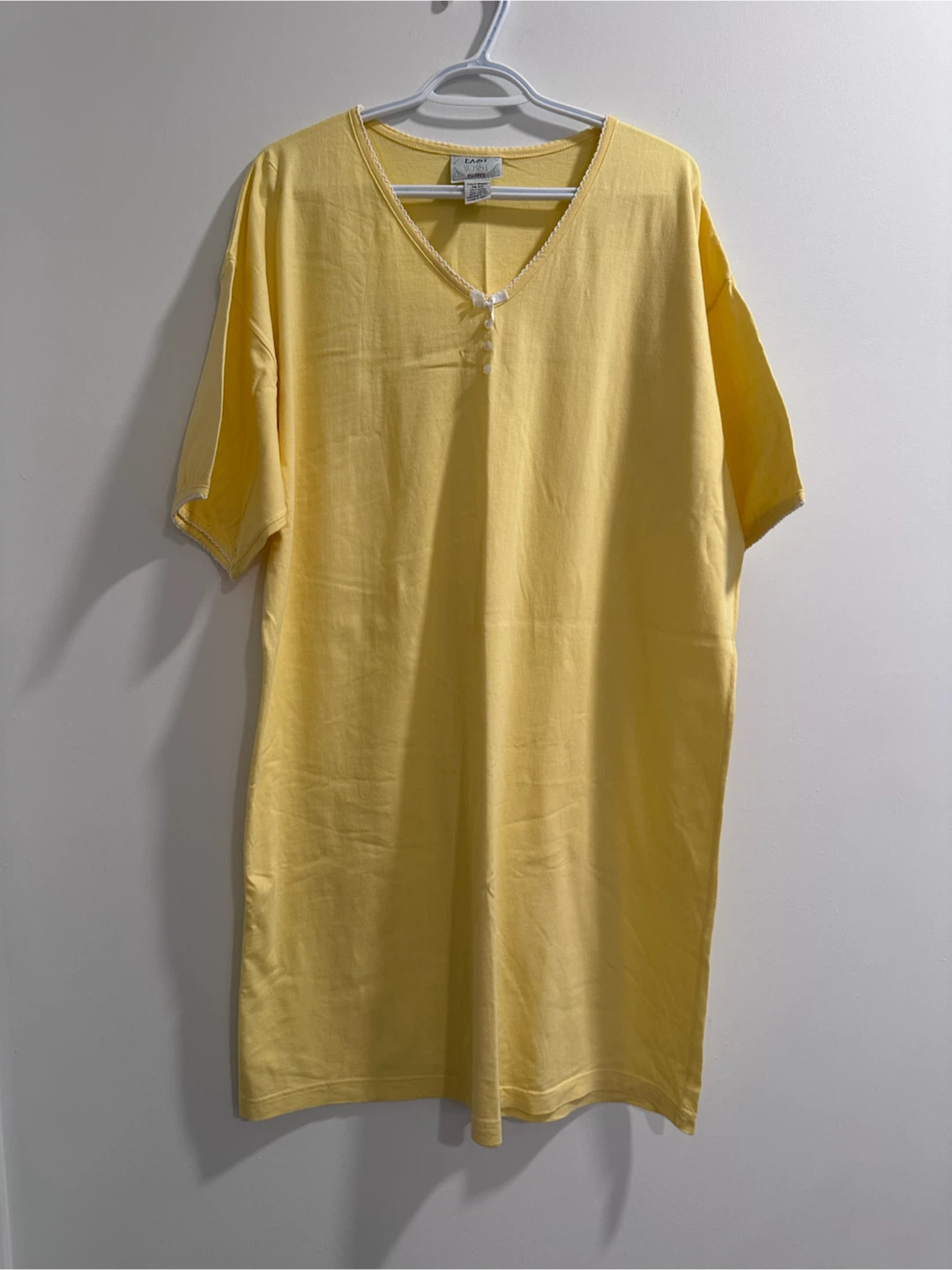 East West Yellow Classic 100% Cotton Nightgown - One Size