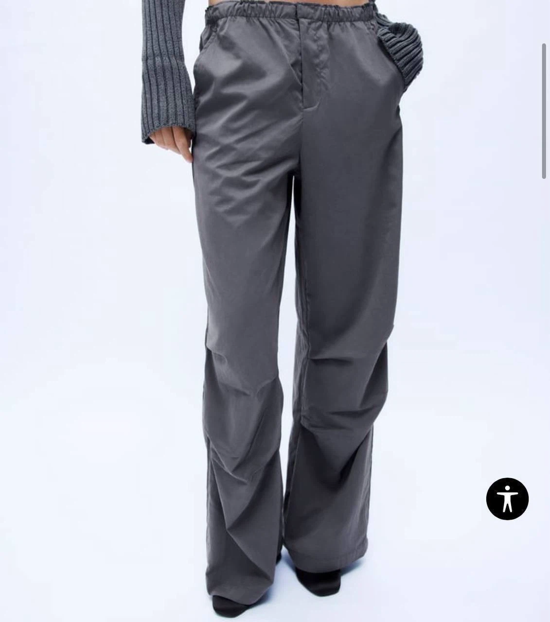 Nylon blend grey trousers Zara XL-XXL