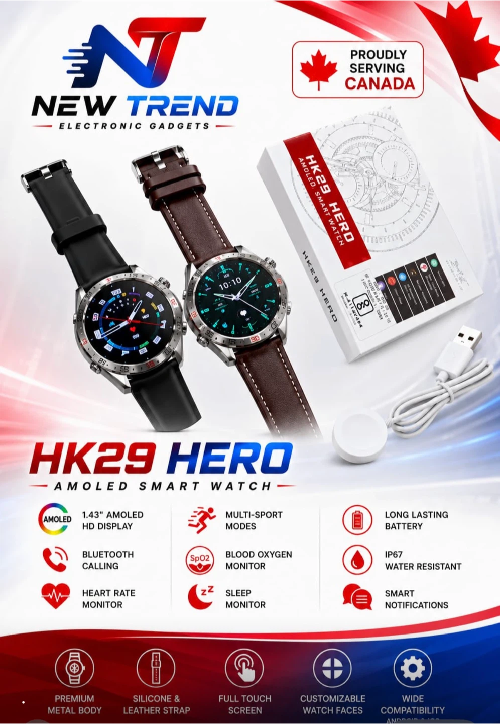 HK29 Hero AMOLED Smart Watch