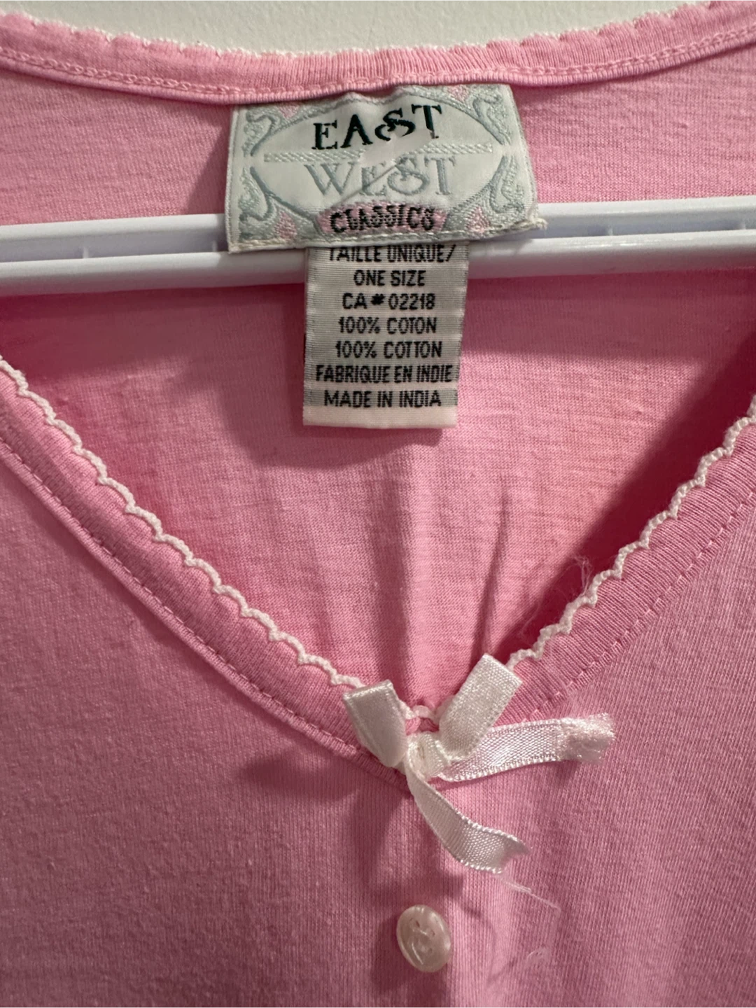 East West Classics Pink Cotton Nightgown - One Size - photo 3