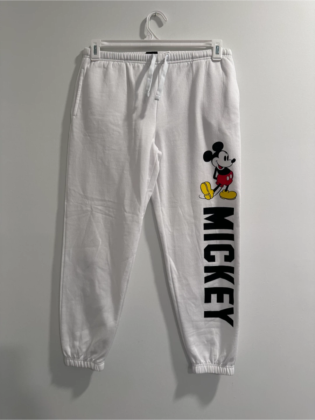Disney Mickey Mouse White Sweatpants