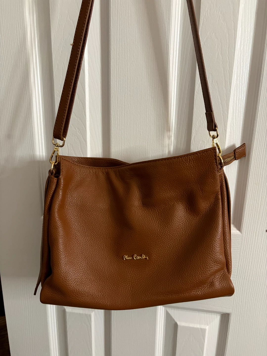 Pierre Cardin Brown Leather Crossbody Bag