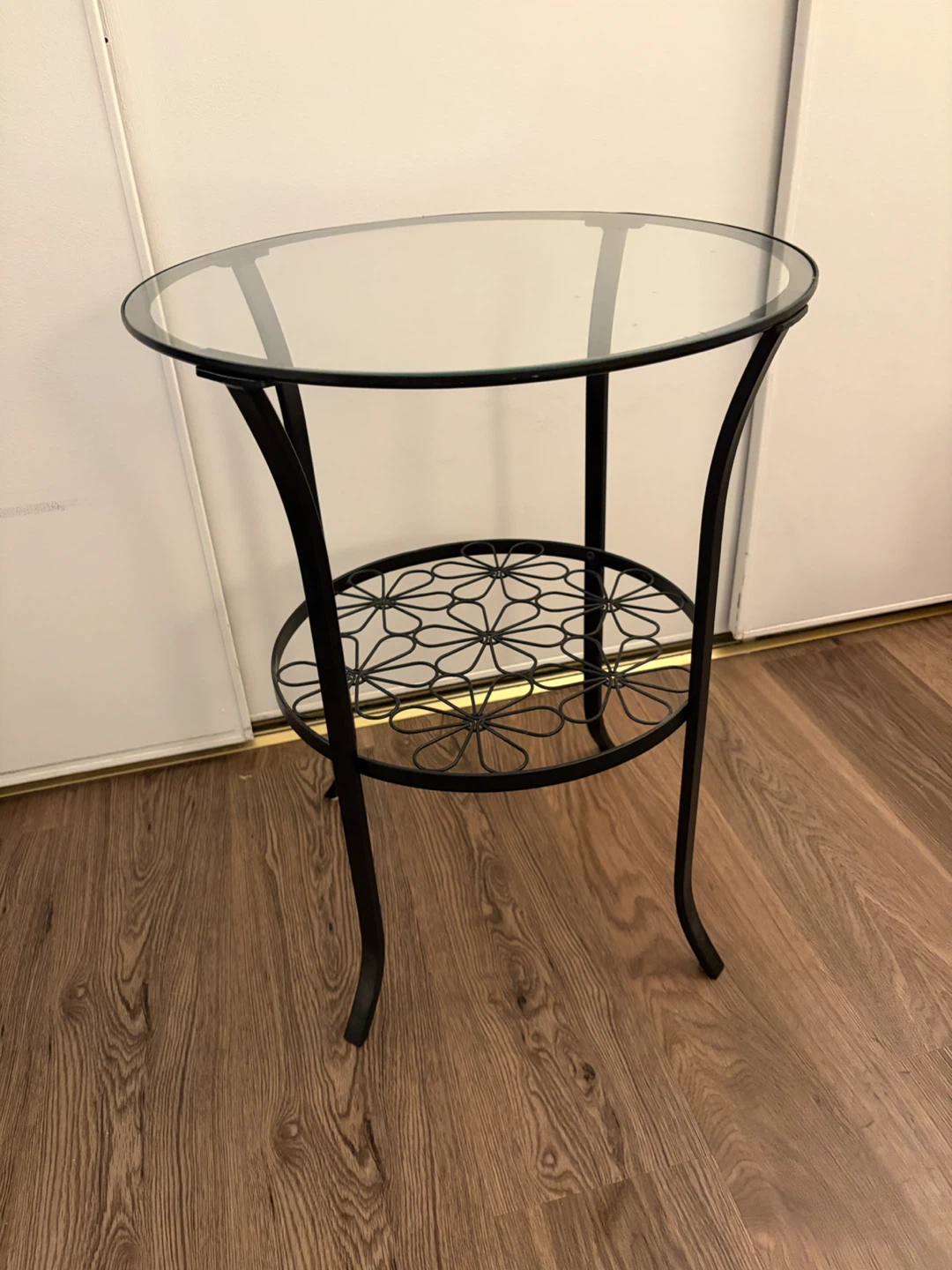 Metal and Glass Accent Table