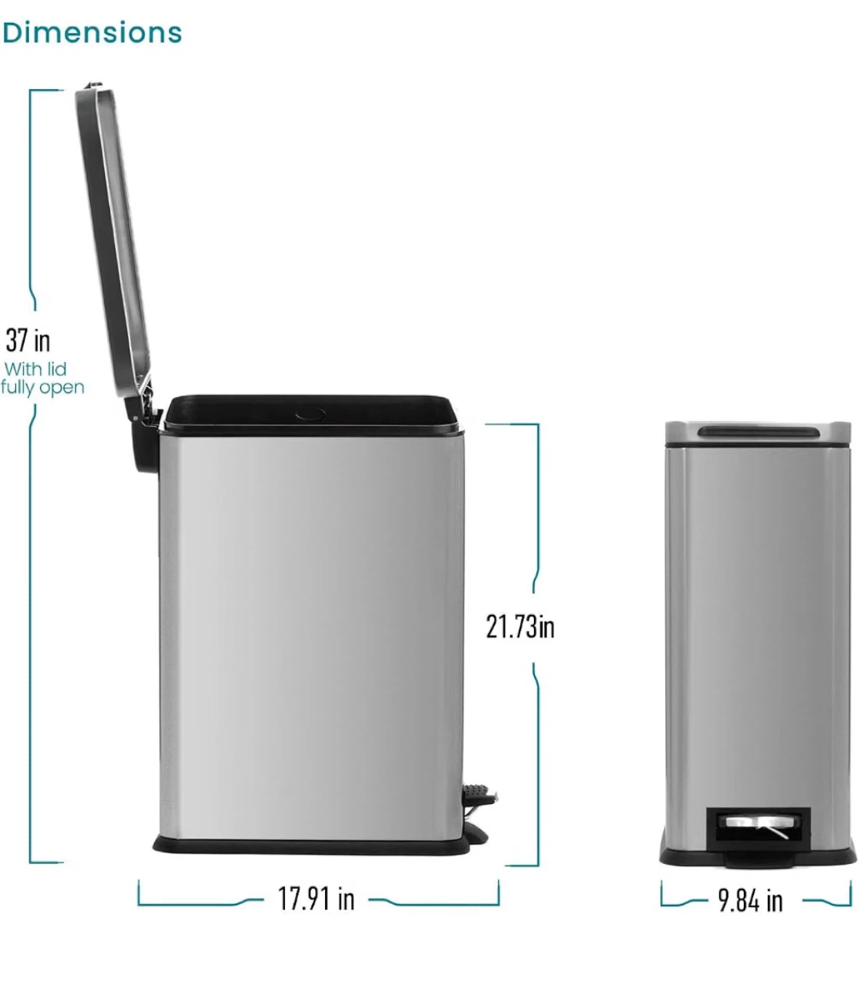 Stainless Steel Trash Can - photo 3