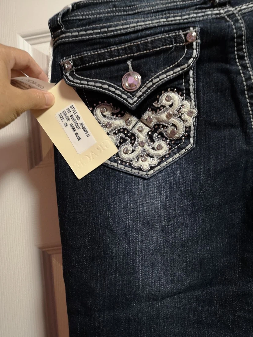 GRACE Dark Blue Bootcut Jeans Size 25 - photo 2