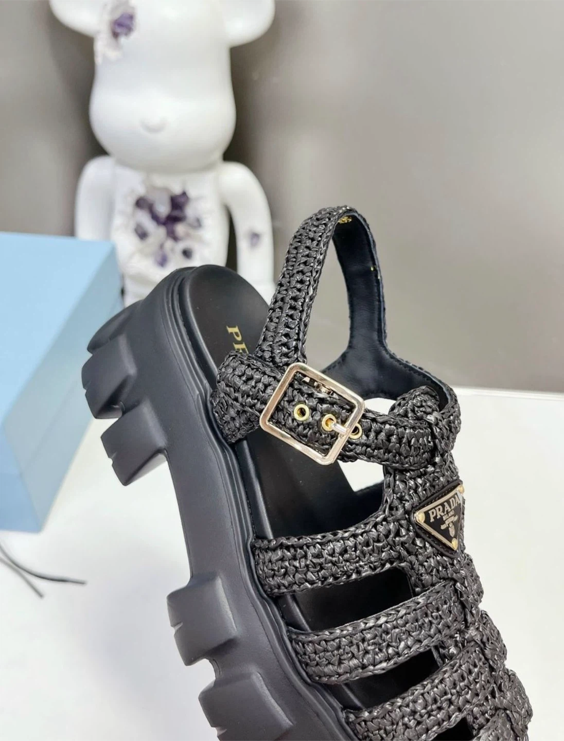 Prada Monolith crochet cage sandals - photo 5