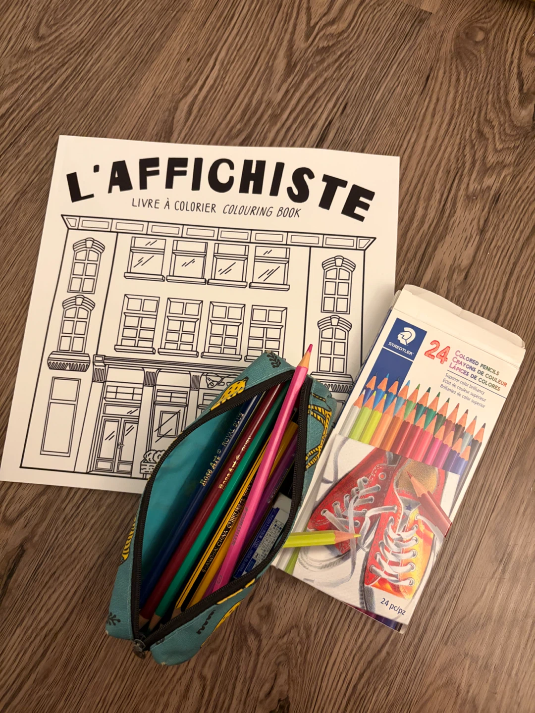 Colouring Book and Coloring Pencil Set