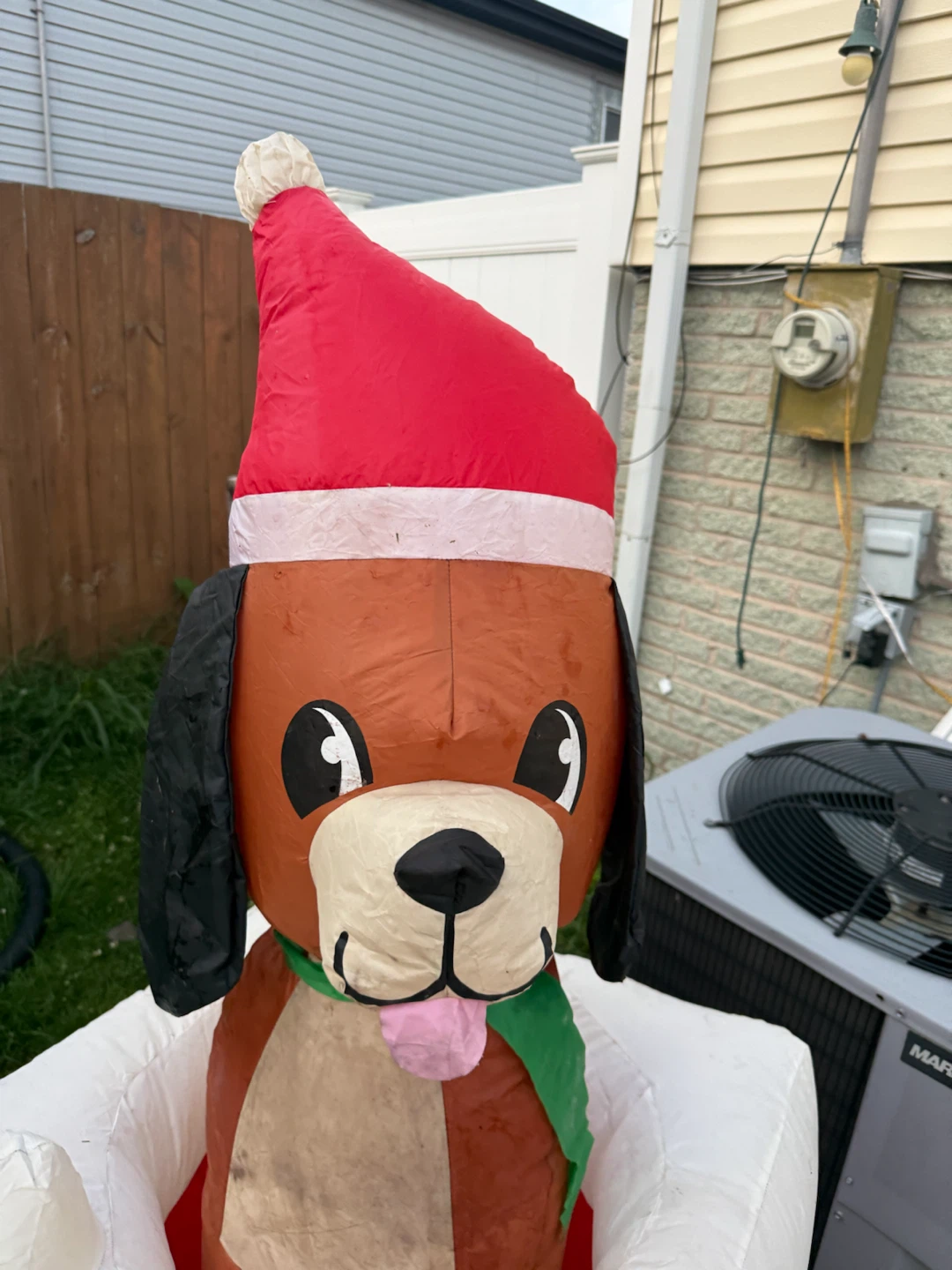 Inflatable Dog in Chimney Christmas Decoration - photo 2