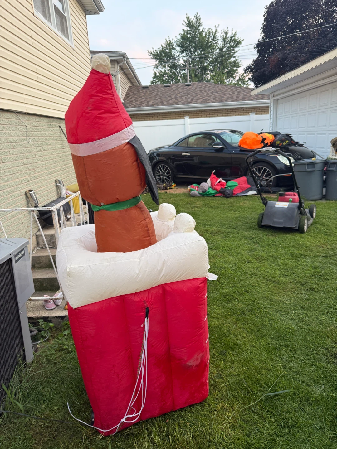 Inflatable Dog in Chimney Christmas Decoration - photo 4