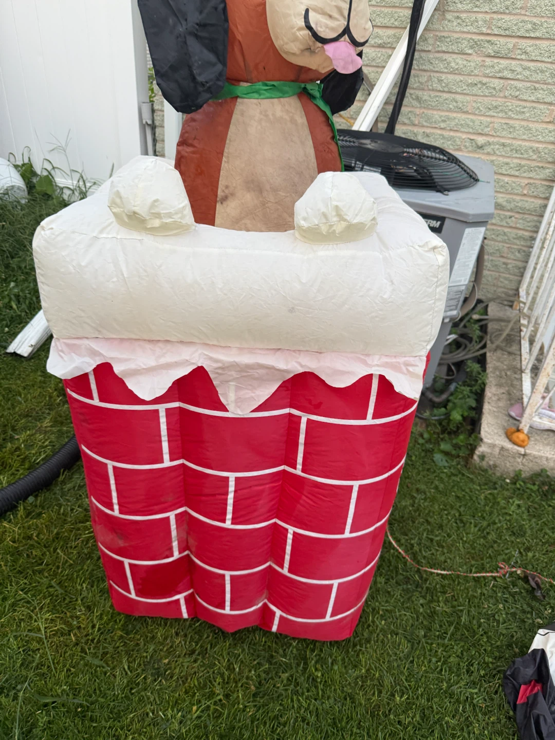 Inflatable Dog in Chimney Christmas Decoration - photo 5